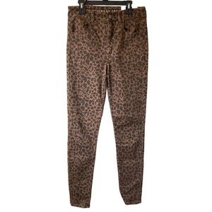 2/$15 American Eagle Outfitters high rise brown black animal print jegging 6